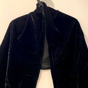 Holt Renfrew black velvet evening shawl